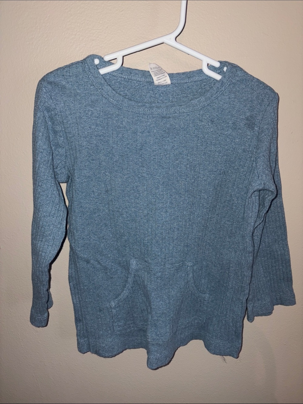 kate quinn Blue Long Sleeve Ribbed Pullover Tee